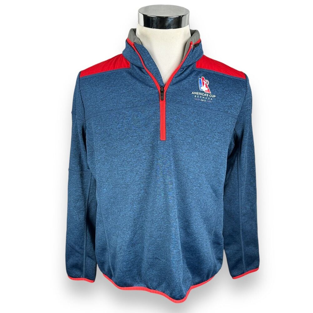 Vineyard Vines 2017‎ America's Cup 1/4 Zip Jacket Womens Large Blue Blue Red